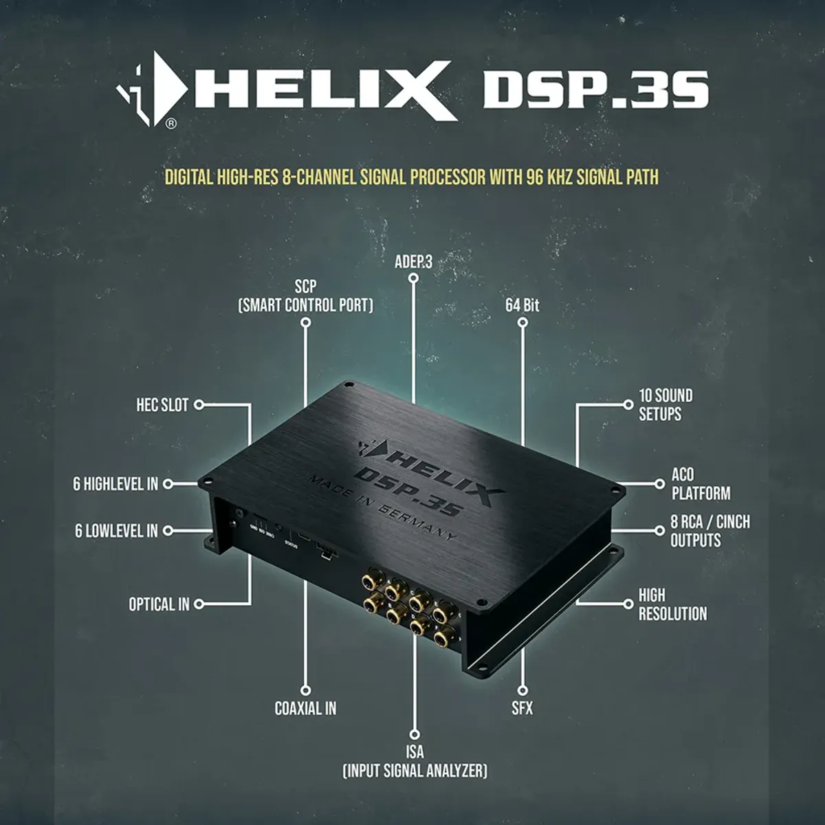 HELIX DSP.3S Høykvalitets DSP. 6 kanaler inn, 8 kanaler ut